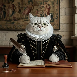 Gato Relato escribiendo
